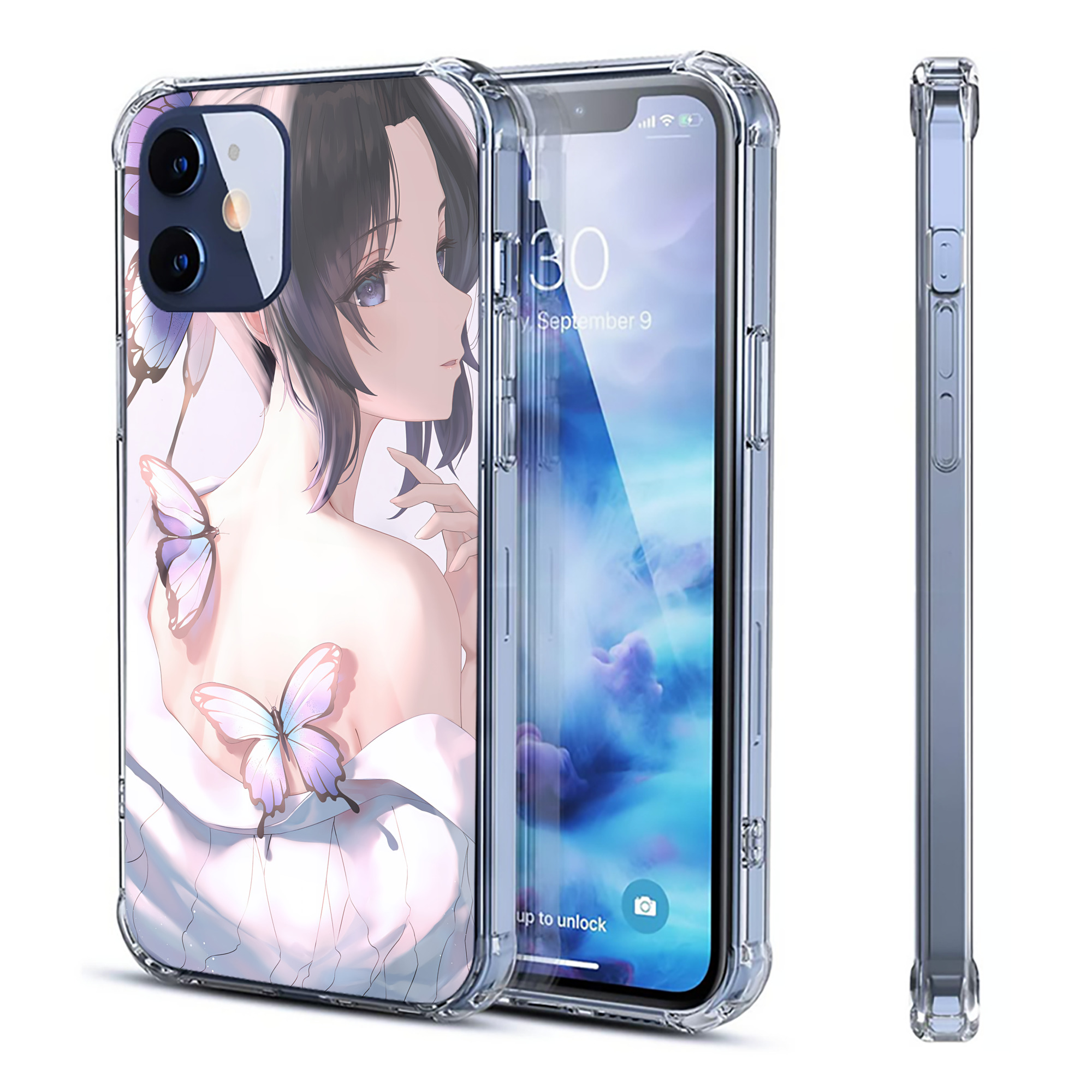 （画像用） 鬼滅の刃（きめつのやいば）蟲柱-胡蝶 しのぶ／こちょう しのぶ Kochou Shinobu 【iPhone 12シリーズ対応】透明スマホケース（クリアソフトケース）